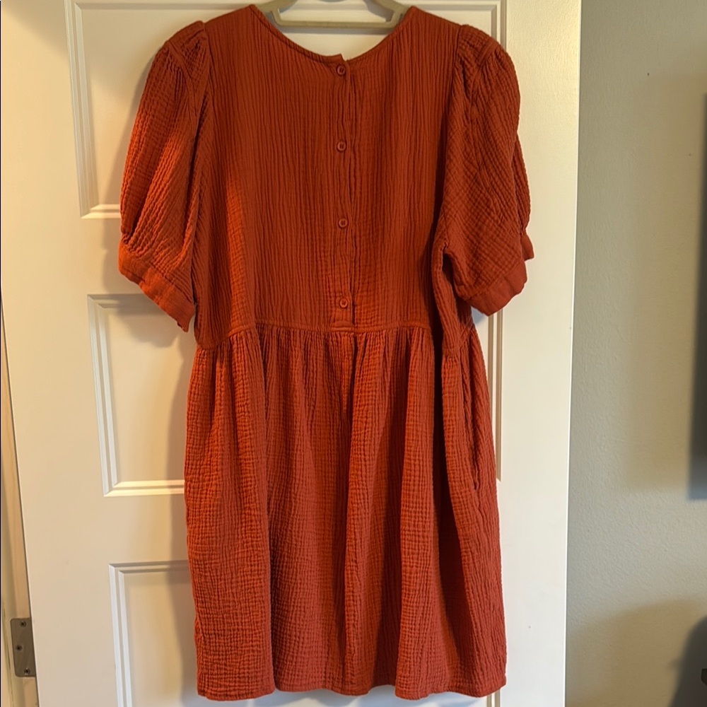 Soft Textured Rust Dress - Picture 4 of 5